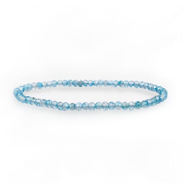 Topas Blå (Facetterad) 4mm pärlor Armband