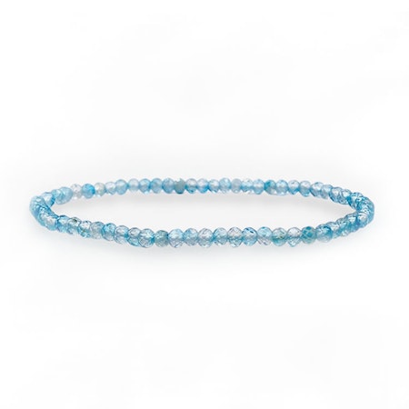 Topas Blå (Facetterad) 4mm pärlor Armband