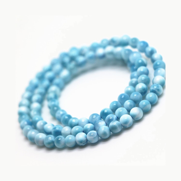 Larimar 6mm pärlor Armband