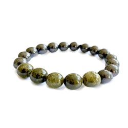 Shungit, Grön Jade 10mm pärlor Armband