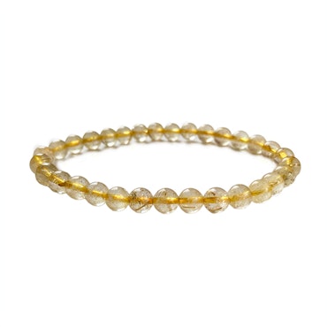 Rutilkvarts Guld 6mm pärlor Armband