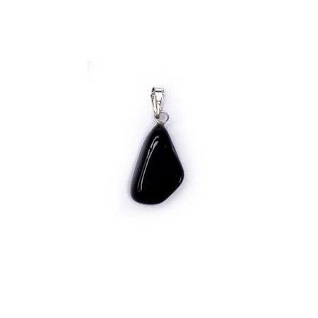 Obsidian Svart Hängsmycke (Metallhänge)
