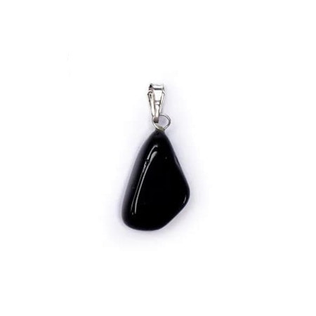 Obsidian Svart Hängsmycke (Metallhänge)