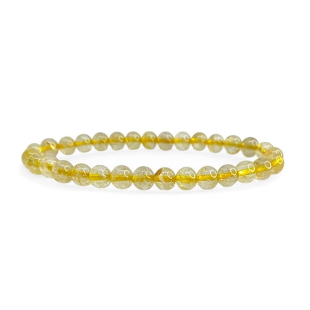 Rutilkvarts Guld 6mm pärlor Armband