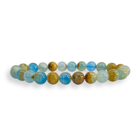 Onyx Blå 8mm pärlor Armband