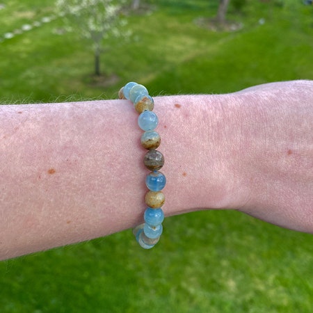 Onyx Blå 8mm pärlor Armband
