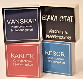 Sällskaps- och placeringskort, 4 varianter