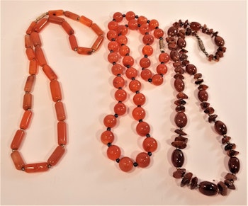 Halsband av Karneol, 3 olika att välja på, x1