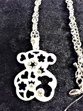 Halsband med Tous Nalle och strass i vitt