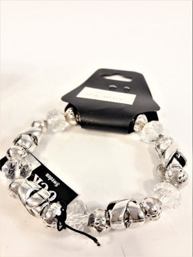 Armband i silverfärg med transparenta stenar