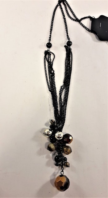 Halsband med hänge svart