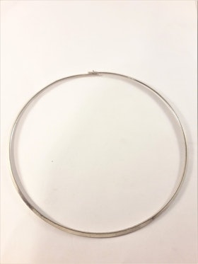 Stelt halsband i blank silverfärg