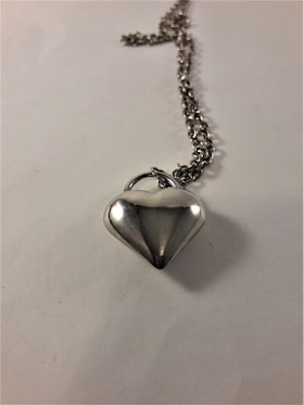 Halsband med hjärta i silverfärg