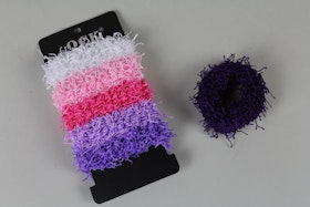 Hårsnodd, 6 st, vit/rosa/röd/ ljuslila/lila/mörklila