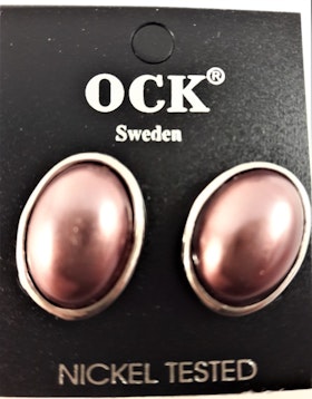 Clipsörhängen för dig utan hål i öronen, ovala, rosa
