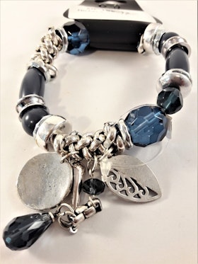 Armband med fina detaljer Blå och Silverfärg