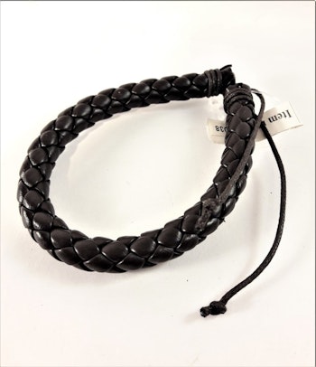 Armband Flätat Läder Brun