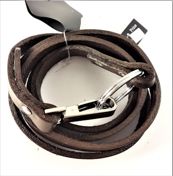 Långt Armband/Rem Svart Läder