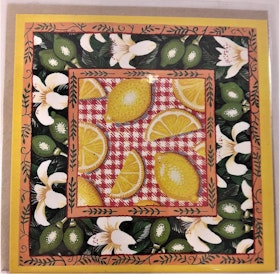 Fyrkantigt grattiskort med citroner, utan text