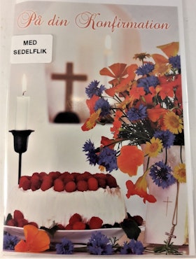 Grattiskort "På din Konfirmation", med sedelflik