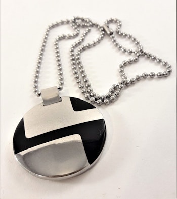 Halsband med Runt Hänge Silverfärg