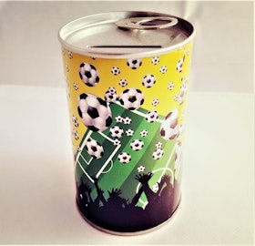 Sparbössa med fotbollsmotiv