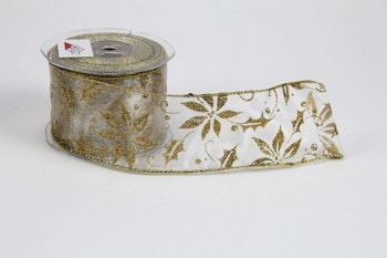 Spetsband, guldfärgade blommor, 63 mm x 15 meter