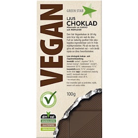 Green star chokladkaka ljus Vegan Ekologisk Glutenfri 100g