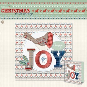 Scrapbooking Papermania 6 x 6 Decoupage Card Kit - Christmas in the Country Joy