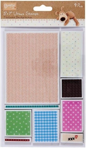 Docrafts Boofle Urban Stamp Textured Backgrounds 5x7" Set Of 9 Stamps