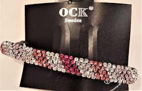 Hårspänne strass rosa ton