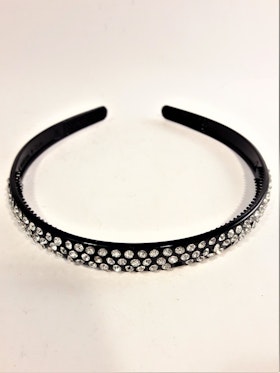 Diadem i svart med glittrig strass
