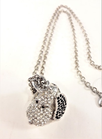 Halsband med hänge Snobben och strass silverfärg