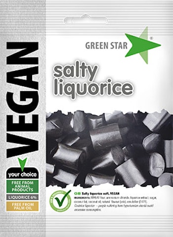 Green Star Salty liquorice vegan glutenfri 80 g