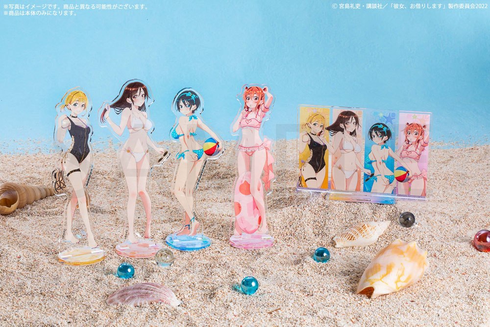 Rent A Girlfriend Swimsuit and Girlfriend Acrylic Stand