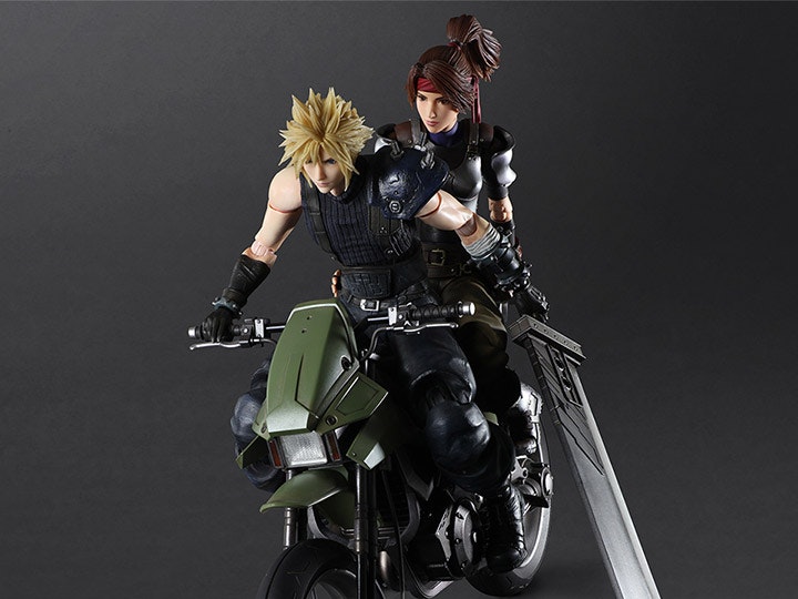 Final Fantasy VII Remake Play Arts Kai Jessie & Cloud & Motorcycle Set