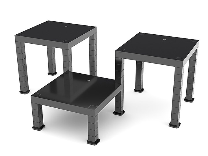 The Simple Stand: Build-On Type Three-Pack (Black)