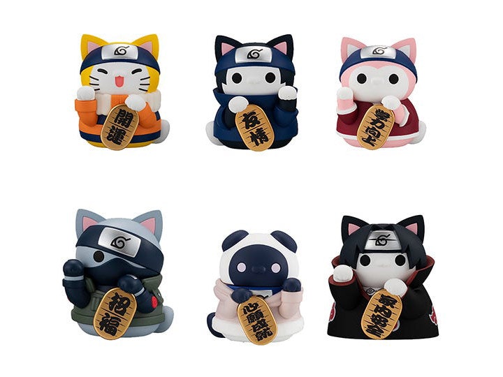 Naruto Shippuden Nyaruto! Mega Cat Project Beckoning Cat Fortune Box of 6 Figures