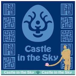 Studio Ghibli Mini Towel Castle in the Sky Volucite Crystal Amulet 25 x 25 cm