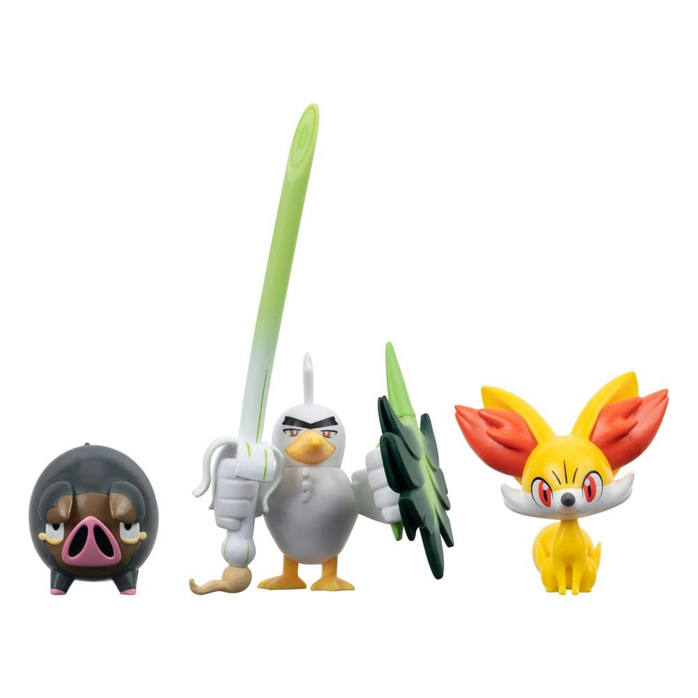 Pokémon Battle Figure Set Figure 3-Pack Fennekin & Lechonk & Sirfetch'd