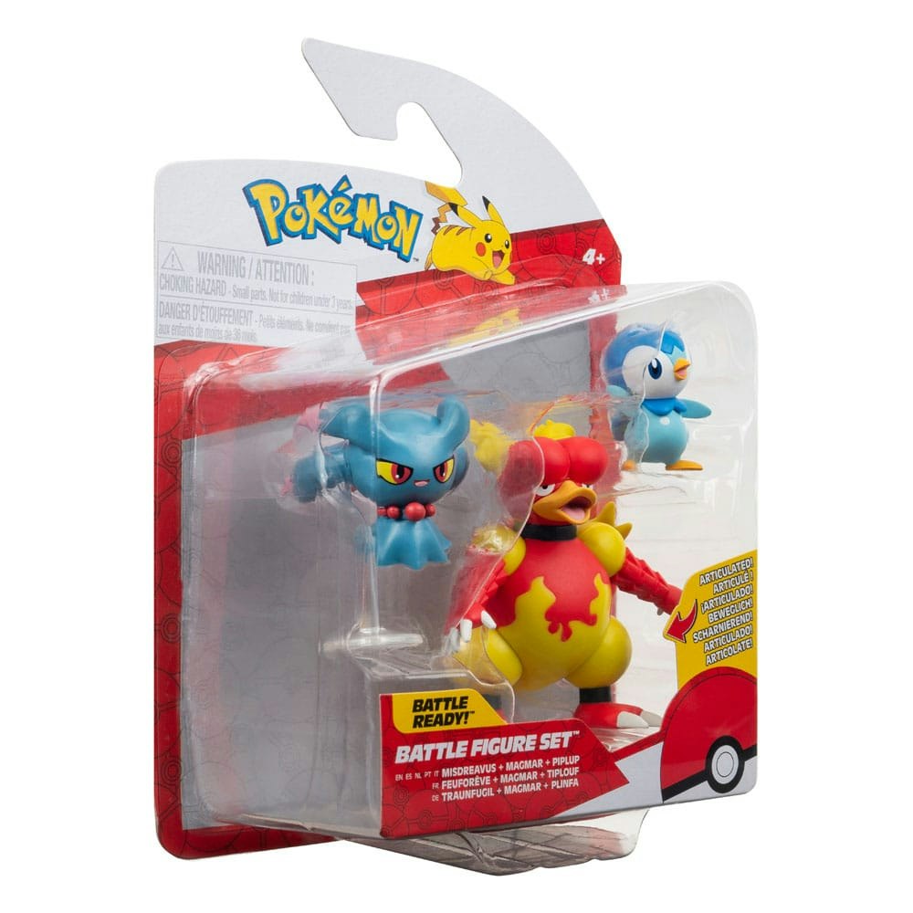 Pokémon Battle Figure Set Figure 3-Pack Piplup & Misdreavus & Magmar