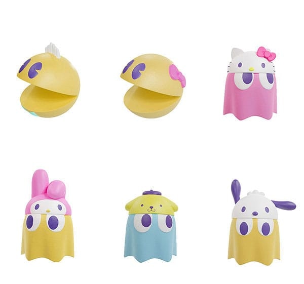 Pac-Man x Sanrio Characters Chibicollect Series Trading Assortment Vol.1 Set of 6 Figures
