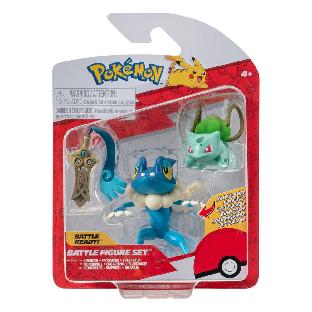 Pokémon Battle Figure Set Figure 3-Pack Honedge & Bulbasaur & Frogadier