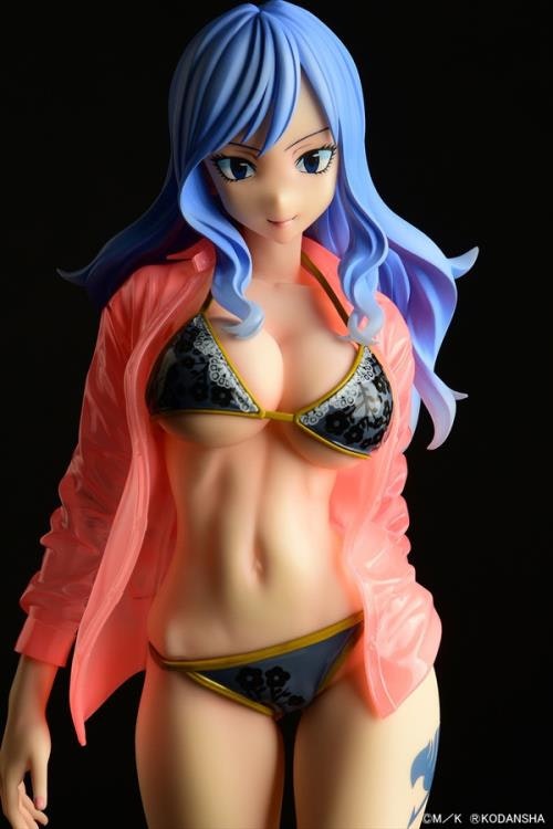 Fairy Tail Juvia Lockser (Black Bikini See-through Wet Shirt Gravure Style Ver.)