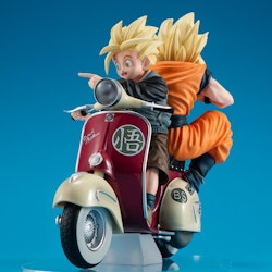 Dragon Ball Z Desktop Real McCoy EX Super Saiyan Goku and Super Saiyan Gohan on Motorbike