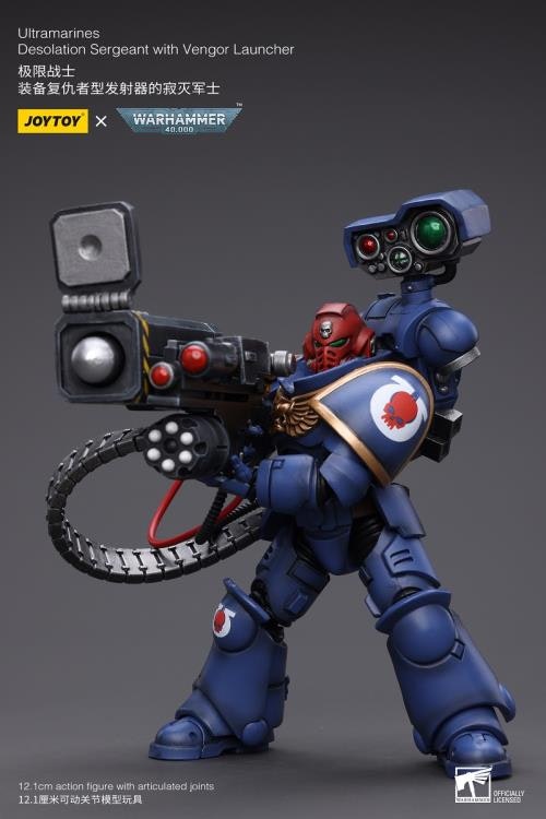 Warhammer 40K Ultramarines Desolation Sergeant with Vengor Launcher 1/18 Scale Action Figure