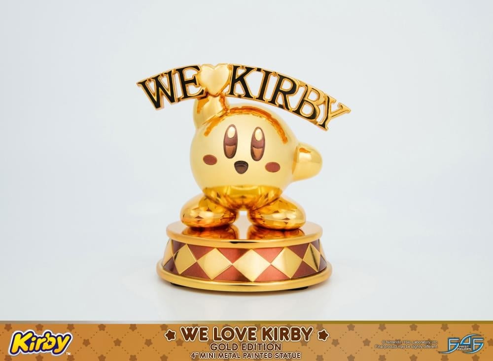 Kirby We Love Kirby (Gold Edition) Mini Metal Statue