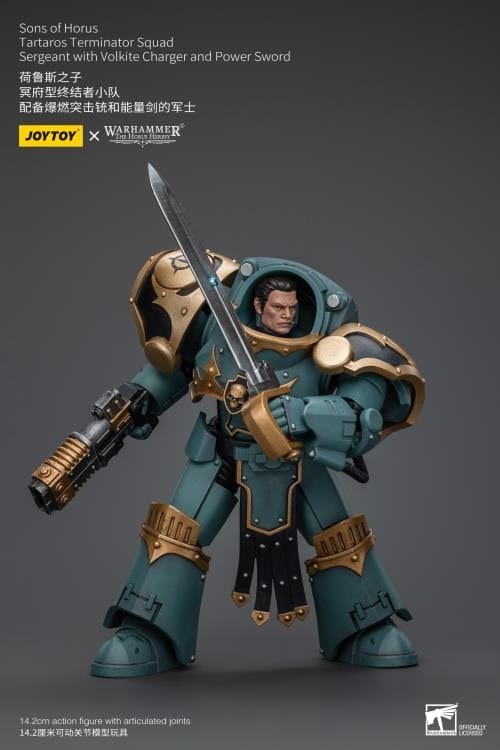 Warhammer: The Horus Heresy Sons of Horus Tartaros Terminator Squad Sergeant with Volkite Charger and Power Sword 1/18 Scale Action Figure