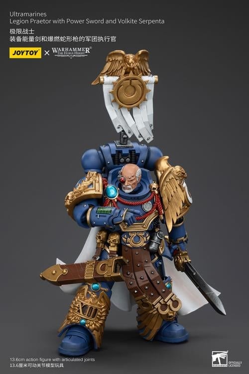 Warhammer: The Horus Heresy Ultramarines Legion Praetor with Power Sword and Volkite Serpenta 1/18 Scale Action Figure