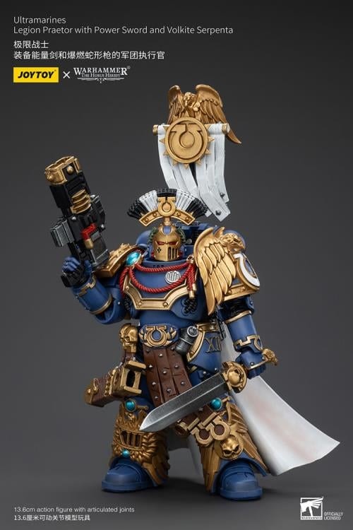 Warhammer: The Horus Heresy Ultramarines Legion Praetor with Power Sword and Volkite Serpenta 1/18 Scale Action Figure